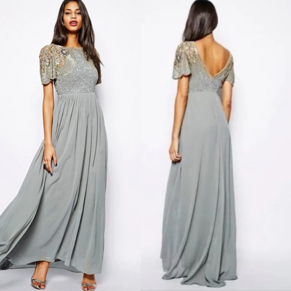 Embellished Maxi Occassion Dress - Picture 5 of 17